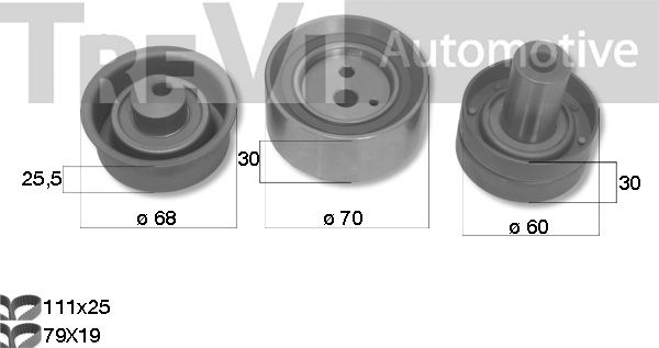 TREVI AUTOMOTIVE Комплект ремня ГРМ KD1481